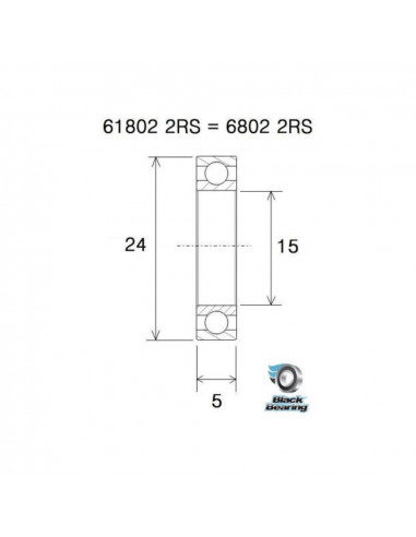 BlackBearing Bearing 6802-2RS