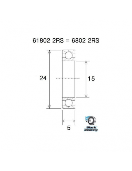 BlackBearing Bearing 6802-2RS