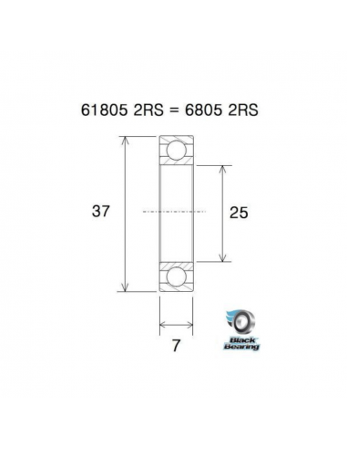 Roulement BlackBearing 6805-2RS