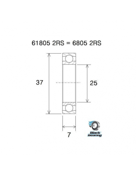 Roulement BlackBearing 6805-2RS