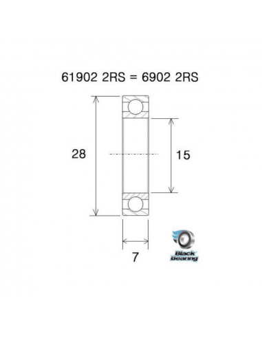Roulement BlackBearing 6902-2RS