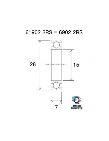 Roulement BlackBearing 6902-2RS