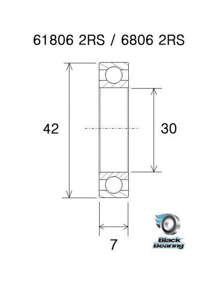 BlackBearing Bearing 6806-2RS