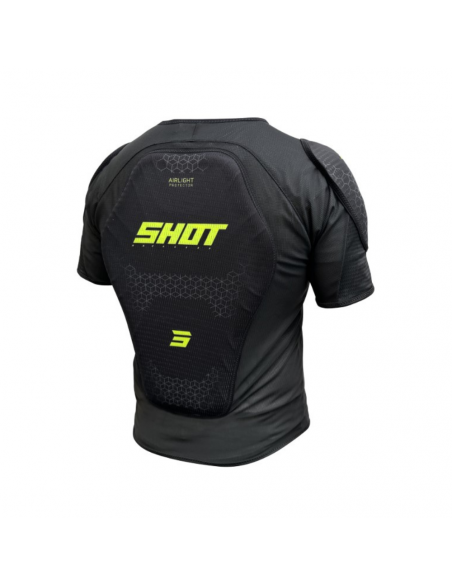 Shot Airlight Kid Vest - Short Sleeve - Black/Neon Yellow