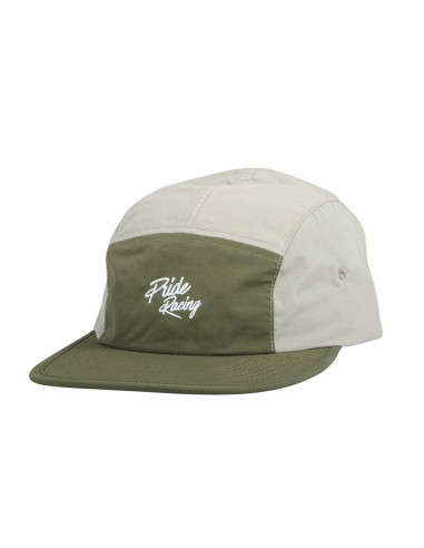 Pride 5 Panel Cap - Script - Khaki/Army