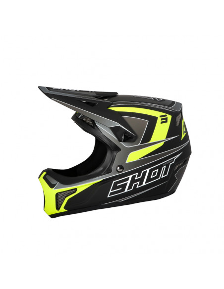 Shot Rogue Adult Helmet - Level - Black Neon Yellow Matt