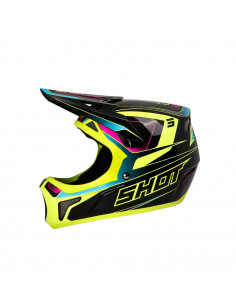 Shot Rogue Adult Helmet - Level - Neon Yellow/Pink Pearly