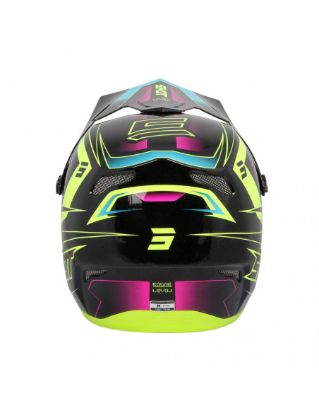 Shot Rogue Adult Helmet - Level - Neon Yellow/Pink Pearly