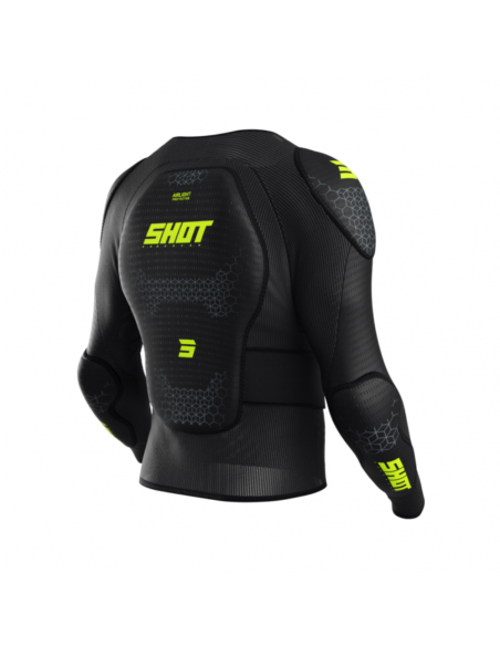Shot Airlight Kid Vest - Long Sleeve - Black/Neon Yellow